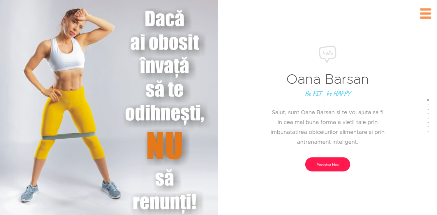 Oana blog homepage
